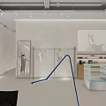 Modern Clothing Store Interior With Mannequins Sofa Racks And Decorative Plants