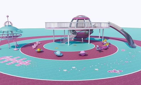 Modern play equipment children's equipment 3d model