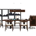 Chair Dining Table Combination Table and Chair Table and Chair Tea Table 3d model