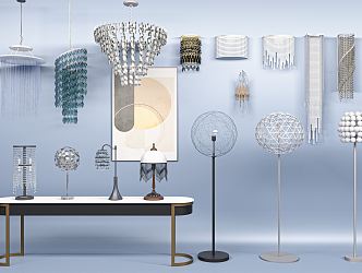 Modern Light Combination Crystal Lamps 3d model