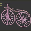 Vintage Bicycle With Wooden Wheels Classic Design And Large Spokes