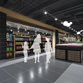 Modern Supermarket Department Store Interior With Spacious Shelves And Various Products