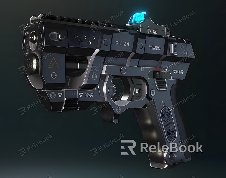 modern pistol science fiction pistol model