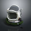 Game Movie Character Astronaut Helmet With White Shell Transparent Visor And Green Hose
