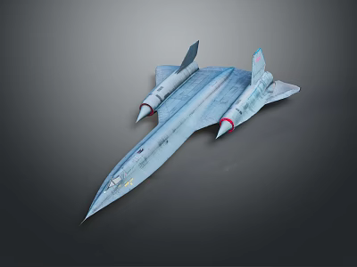 Blue Twin Engine Fighter Jet Model With Streamlined Body And Red Tail Tips 3d model
