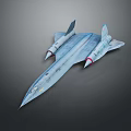 Blue Twin Engine Fighter Jet Model With Streamlined Body And Red Tail Tips