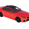 Red Two Door BMW Sports Car With Black Roof Sleek Design And Black Alloy Wheels