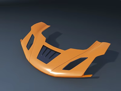 Modern Orange Lounge Chair With Sleek Design And Geometric Cutouts 3d model