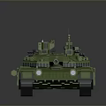 Green Military Tank 3D Model with Modern Turret Cannon and Tracks