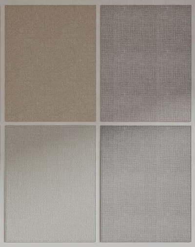 Four Different Textured Square Rugs with Neutral Tones and Woven Patterns 3d model