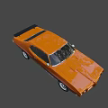 Orange Vintage Muscle Car Showcasing Classic Stylish Two Door Sleek Body Design