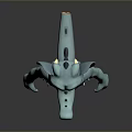 Game Movie Character Blue Dragon 3D Model With Green Eyes And Yellow Belly Standing Pose