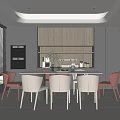 Modern Restaurant Dining Table and Chair Island Table Island Table 3d model