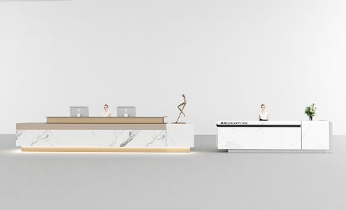 Modern reception desk 3d model