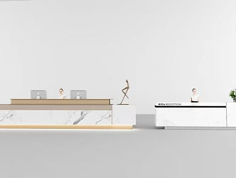 Modern reception desk 3d model
