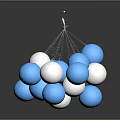 Creative Modern Chandelier Made Of Blue And White Balloons Hanging In Room