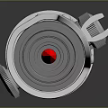 Futuristic Silver Weapon With Red Internal Structure And Mechanical Design 3D Rendering