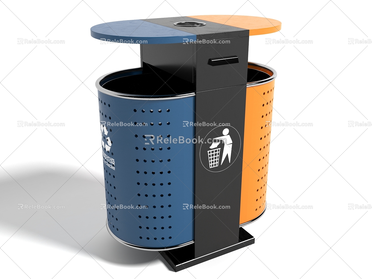 Modern style dustbin dustbin public facilities highway facilities recycling bin 3d model