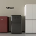 Poliform FHIBA Modern Refrigerators with Red Black and White Color Options