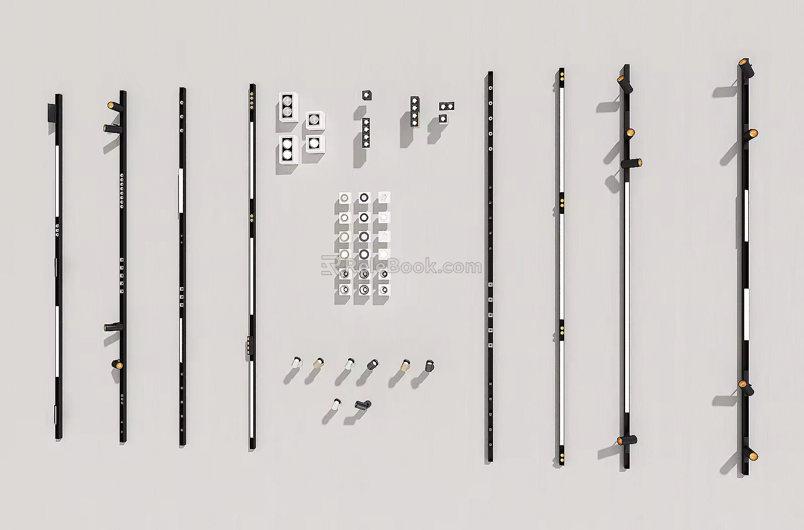 Modern spotlight linear lamp magnetic suction lamp track lamp downlight main lamp combination 3d model