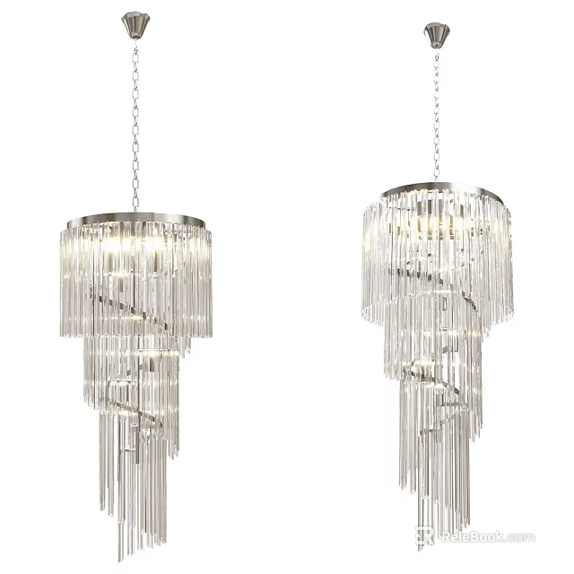 Modern Elegant Crystal Chandelier Home Lighting With Hanging Pendant Design 3d model 