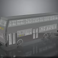 Gray Double Decker Bus Model With Transparent Windows And Modern Design