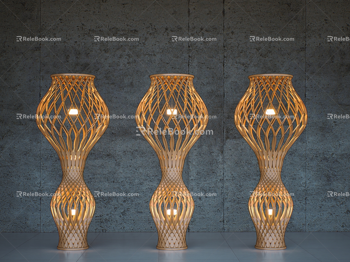 Southeast Asia Rattan Floor Lamp Simple Floor Lamp Southeast Asia Landscape Lamp Ancient Floor Lamp 3d model