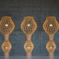 Southeast Asia Rattan Floor Lamp Simple Floor Lamp Southeast Asia Landscape Lamp Ancient Floor Lamp 3d model