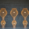 Southeast Asia Rattan Floor Lamp Simple Floor Lamp Southeast Asia Landscape Lamp Ancient Floor Lamp 3d model