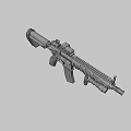 Modern Tactical Rifle With Black Brown Finish Optical Sight Tactical Rail Grip And Barrel