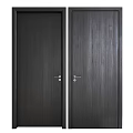 Modern Wooden Flush Doors With Striped Panels And Glass Inserts For Interior Design
