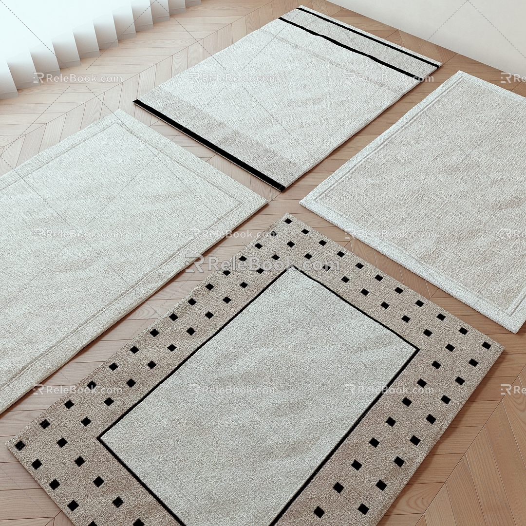 Cream wind carpet combination 3d model