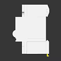 White Electrical Switch Panel With Black Control Button And Single Unit Design