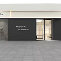 Modern Clothing Store Exterior with Glass Door Window Display Mannequins and Interior Racks