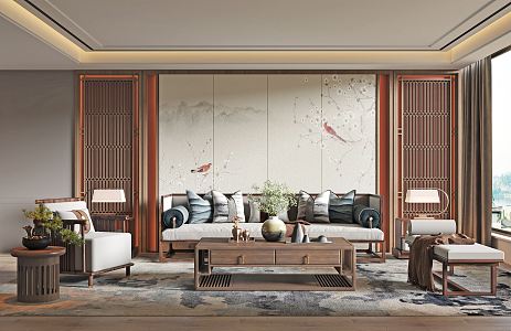 New Chinese Living Room 3d model