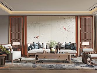 New Chinese Living Room 3d model