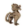 Flying Dragon Wooden Puzzle Model With Detailed Scales Horns And Claws In Standing Pose
