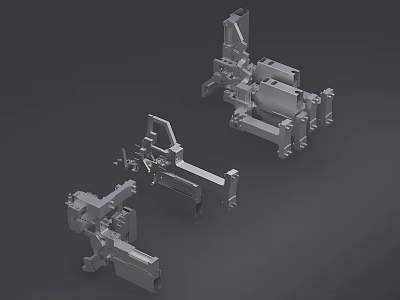 Industrial Equipment Featuring Multiple Metal Structural Components And Mechanical Arm Assemblies 3d model