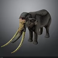 3D Rendered Mammoth Model With Long Curved Tusks And Realistic Ancient Creature Design
