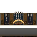 Traditional Chinese Photo Check-in Spot With Decorative Screen Carved Pillars And Fan Lanterns