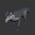 3D Wolf Character With Gray Brown Fur And Blue Eyes In Standing Pose