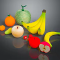Vibrant Assorted Fresh Fruits Including Orange Cantaloupe Banana Apple Peach And Strawberry