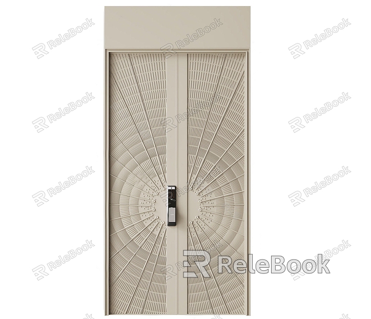 Simple milk white shape double door model