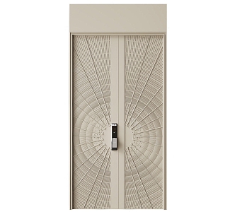 Simple milk white shape double door 3d model