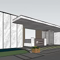 Modern Gate Community Entrance Gate Community Entrance and Exit People and Vehicles Diversion Community Entrance and Exit Booth Security Pavilion 3d model