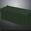 Green Cargo Shipping Container With Top Ridge Structure And Side Access Doors