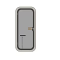 White Public Locker Facility With Open Door And Wooden Shelf Design