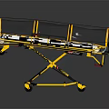 Yellow Medical Stretcher Trolley With Transparent Cover And Mobile Wheels