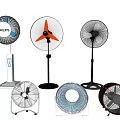 Ceiling And Standing Fans With Various Designs For Home Cooling Needs 3d model