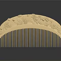 Handcrafted Wooden Comb With Intricate Floral Carvings For Daily Hair Grooming